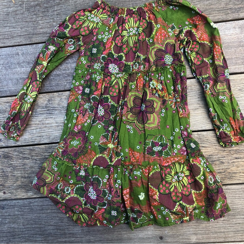 Lands’ End girls cotton floral party dress